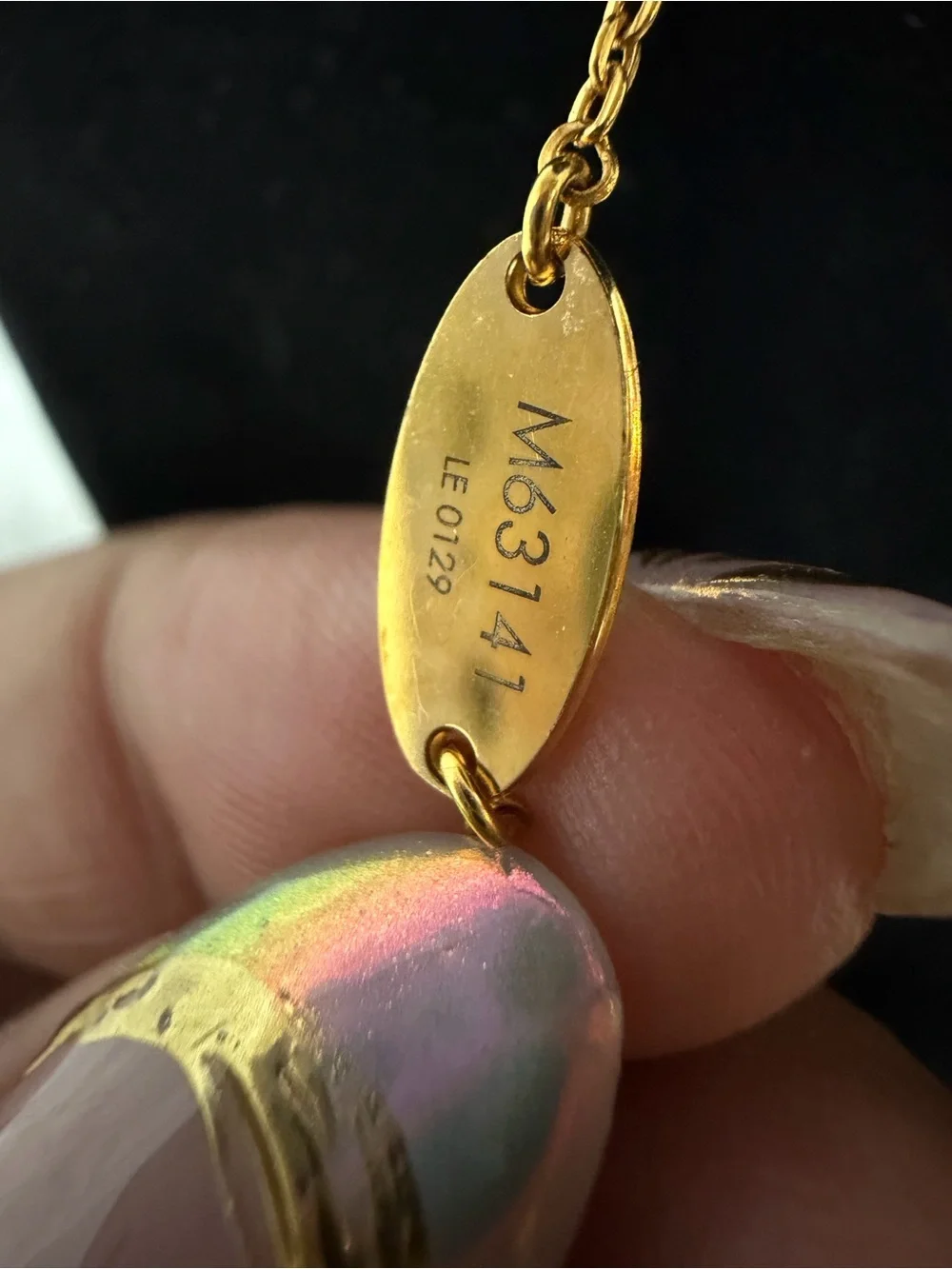 Louis Vuitton Two-Tone Nanogram Necklace-EXCELLENT CONDITION